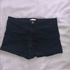 Black jean shorts